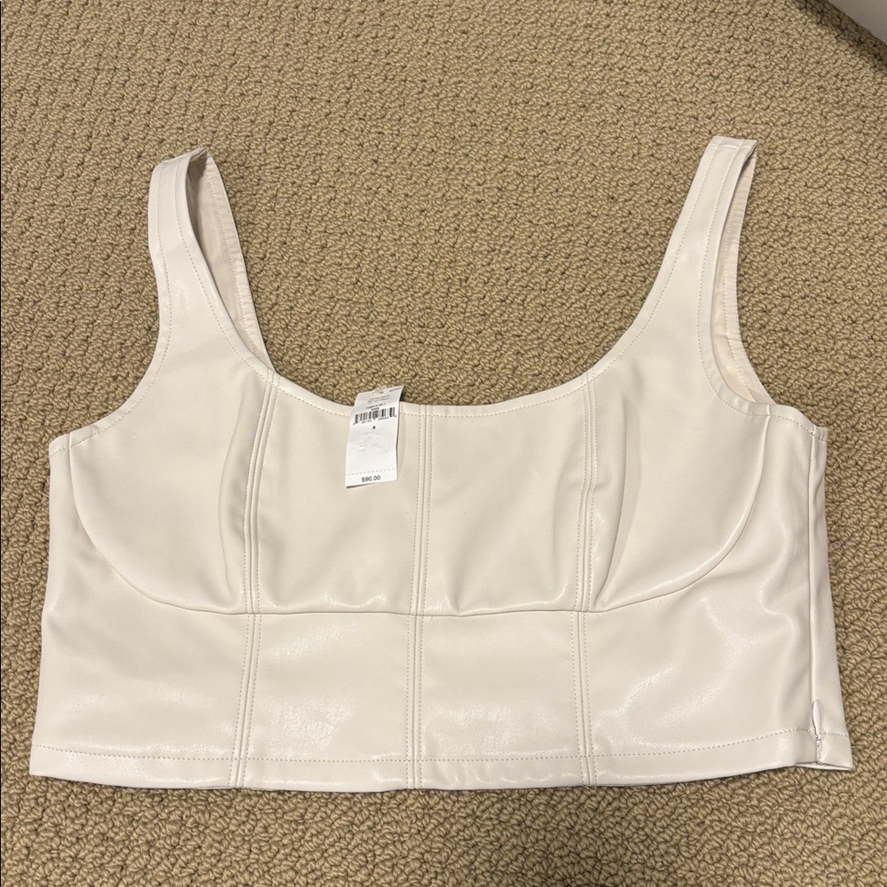 Cropped Vegan Leather Bustier